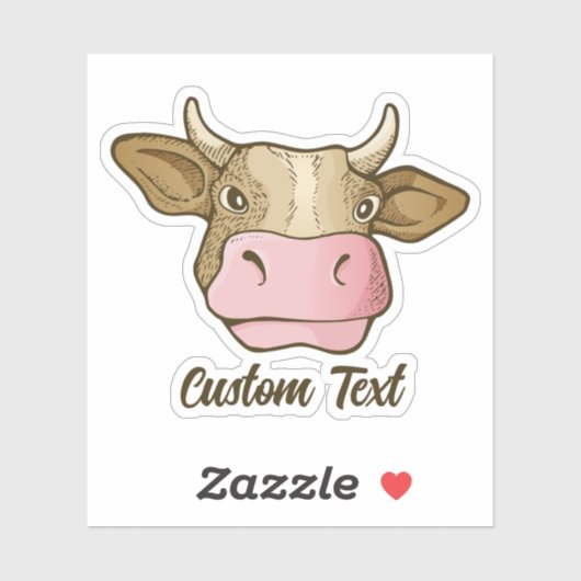 Sticker Tête de vache (Feuille)