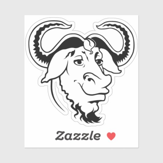 Sticker Tête GNU (Feuille)