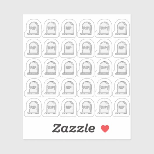 Sticker Tête Tombstone Bujo Planner (Feuille)