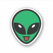 Sticker Tête verte de l'Alien UFO (Devant)