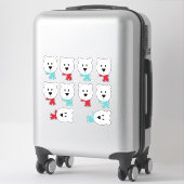 Sticker Têtes d'ours polaires avec Écharpes (Sur valise)