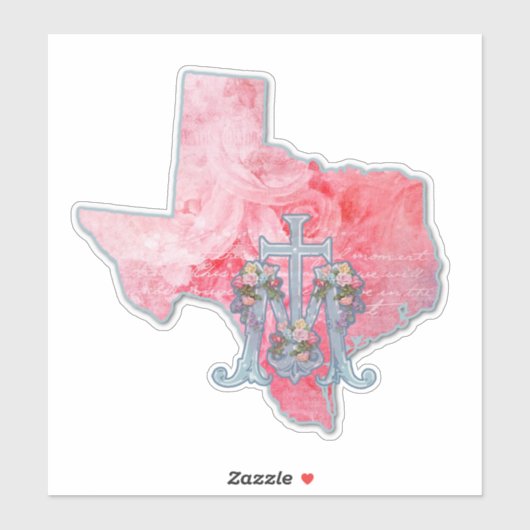 STICKER TEXAS BÉNÉFICIAIT DE LA CROIX MARIENNE RELIGIEUSE  (Feuille)