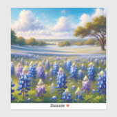 Sticker Texas Bluebonnet Meadow Landscape (Feuille)