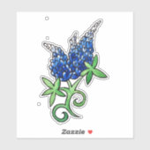 Sticker Texas Bluebonnet Texan Love Flower (Feuille)