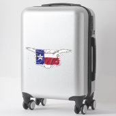Sticker Texas Drapeau Barbed Wire Long Horne Bull (Sur valise)