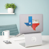 Sticker Texas, Étoile solitaire, Drapeau, Carte (Ordinateur portable sur le bureau)