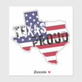 Sticker Texas Fière Rustic Tough Text American Flag State (Feuille)