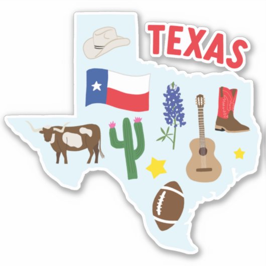 Sticker Texas Icons (Devant)