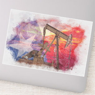 Sticker Texas Oil Pumpjack : patrimoine artistique de l'Ét
