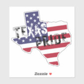 Sticker Texas Pride Rustic Tough Text American Flag State (Feuille)