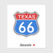 Sticker Texas Travel Route 66 (Feuille)