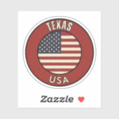 Sticker Texas United States of America (Feuille)