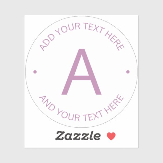 Sticker Texte circulaire de base moderne | Violet clair (Feuille)