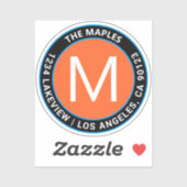 Sticker Texte circulaire orange noir en gras | transparent (Feuille)