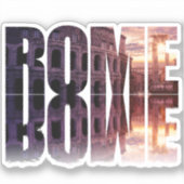 Sticker Texte de Rome avec souvenir du Colisée (Recto)