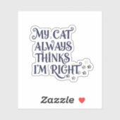 Sticker Texte drôle de chat (Feuille)