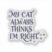 Sticker Texte drôle de chat (Devant)