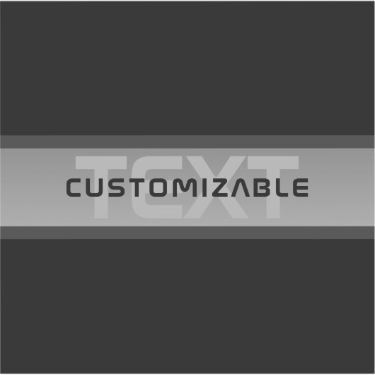 Sticker Texte en calques personnalisable moderne | Noir et (Devant)
