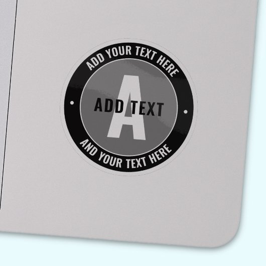 Sticker Texte et monogramme modifiés en gras | Noir et gri