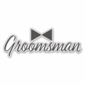 Sticker Texte Groomsman et cravate Bow (Devant)