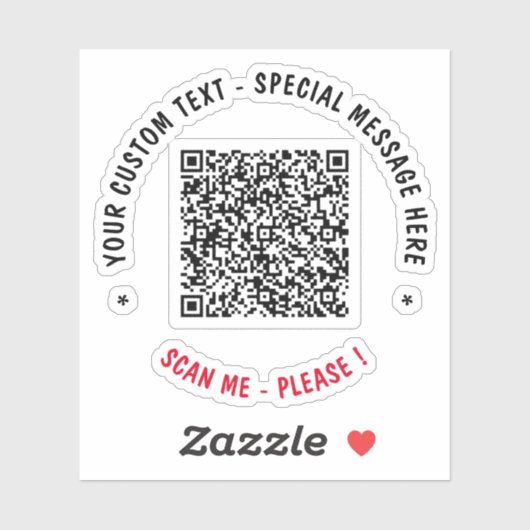 Sticker Texte Info Analyse Code QR Choisissez des  (Feuille)