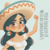 Sticker Texte joyeux Fille de la fille des immigrants mexi (Devant)