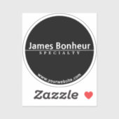 Sticker Texte moderne transparent ou opaque simple en noir (Feuille)