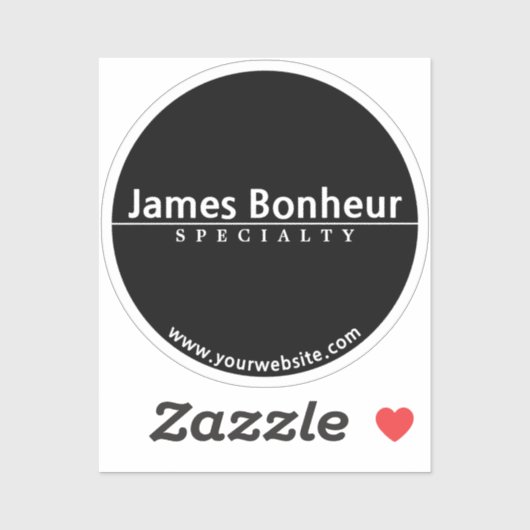 Sticker Texte moderne transparent ou opaque simple en noir (Feuille)