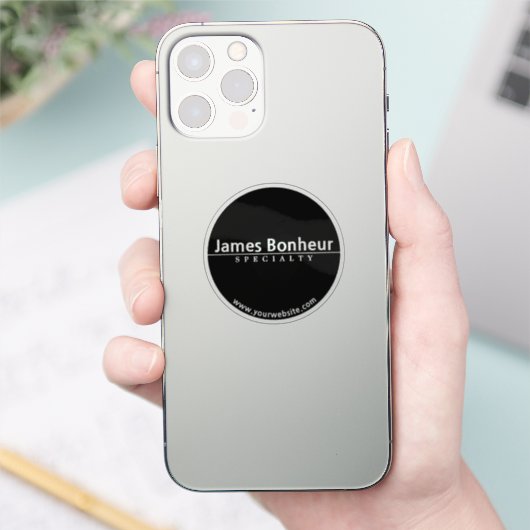 Sticker Texte moderne transparent ou opaque simple en noir (Téléphone)