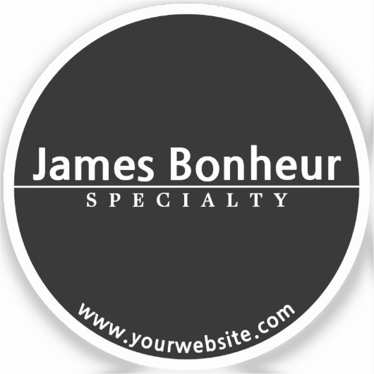 Sticker Texte moderne transparent ou opaque simple en noir (Recto)