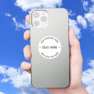 Sticker Texte modifiable simple et moderne Blanc et noir