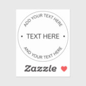 Sticker Texte modifiable simple et moderne | Blanc et noir (Feuille)