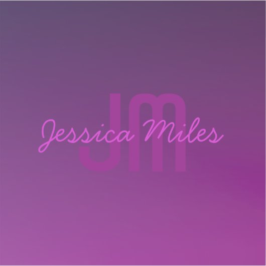 Sticker Texte monogramme modifiable moderne & Ombre violet (Devant)