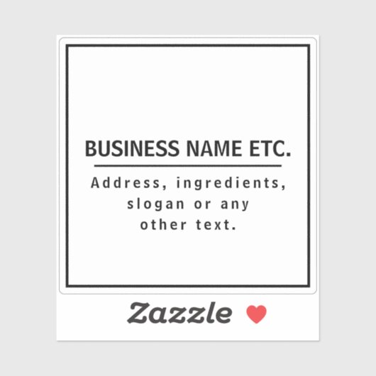 Sticker Texte noir en blanc (Feuille)