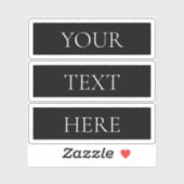 Sticker Texte noir et blanc personnalisable (Feuille)