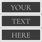 Sticker Texte noir et blanc personnalisable (Devant)