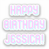 Sticker Texte personnalisable Joyeux anniversaire à n'impo (Recto)