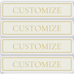 Sticker Texte personnalisable simple et élégant   Or blanc
