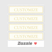Sticker Texte personnalisable simple et élégant | Or blanc (Feuille)