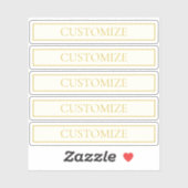 Sticker Texte personnalisable simple et élégant | Or blanc (Feuille)