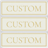 Sticker Texte personnalisable simple et élégant | Or blanc (Devant)