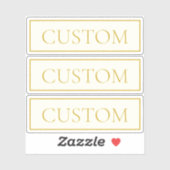 Sticker Texte personnalisable simple et élégant | Or blanc (Feuille)