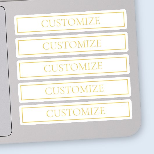 Sticker Texte personnalisable simple et élégant | Or blanc