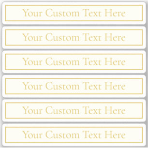 Sticker Texte personnalisable simple et élégant   Or blanc