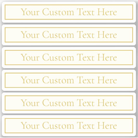 Sticker Texte personnalisable simple et élégant | Or blanc (Devant)