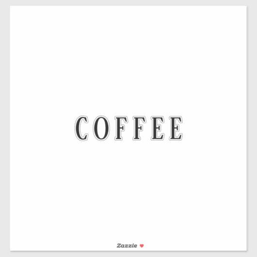 Sticker Texte personnalisé Café Simple Événement Cool (Feuille)