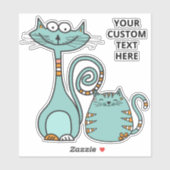 Sticker Texte personnalisé Chats amusants (Feuille)