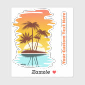Sticker Texte personnalisé Coucher de soleil sur l'île tro (Feuille)