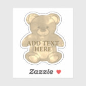 Sticker Texte personnalisé de l'ours de bébé mignon (Feuille)