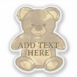 Sticker Texte personnalisé de l'ours de bébé mignon